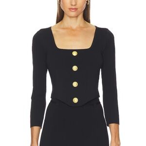 Sasha 3/4 Knit Corset Top in Black & Gold